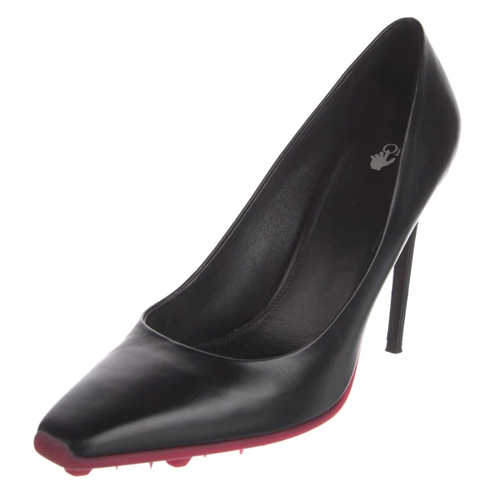 Off-White Black Heels with Red Sole